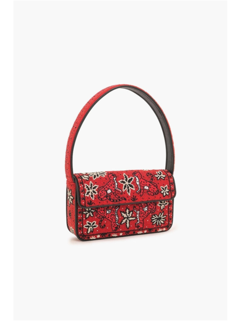America & Beyond Leopard Scarf Beaded Shoulder Bag - Picture 2 of 9